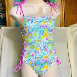 One piece bathing suite.